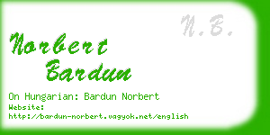 norbert bardun business card